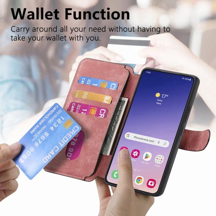 CASENEO - CASENEO Samsung Galaxy S24 Fodral Äkta läder - Pink