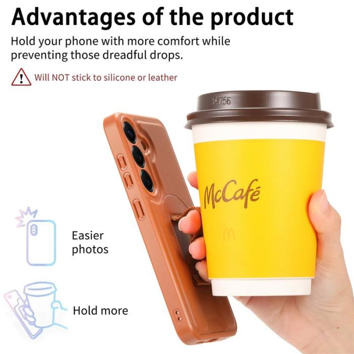 CASENEO - CASENEO Samsung Galaxy S24+/S25+ Fodral - PU Läder - Brun