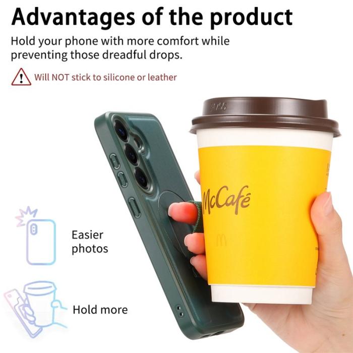 CASENEO - CASENEO Samsung Galaxy S24/S25 Fodral - PU Läder + PC - Grön