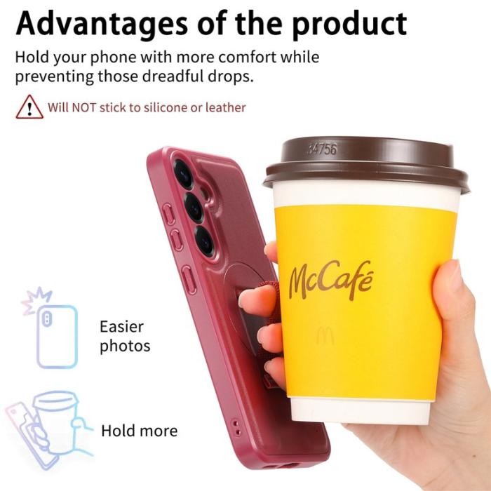 CASENEO - CASENEO Samsung Galaxy S24/S25 Fodral - PU Läder - Röd