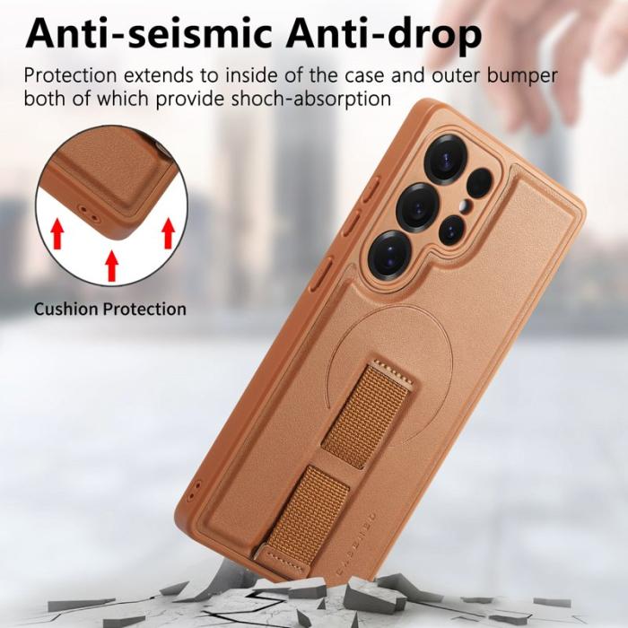 CASENEO - CASENEO Samsung Galaxy S25 Ultra Fodral - PU Läder - Brun