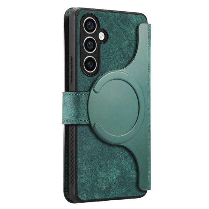 CASENEO - CASENEO Samsung Galaxy S23 FE Fodral Äkta läder - Grön