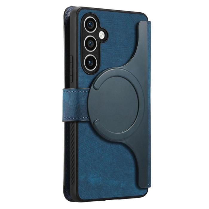 CASENEO - CASENEO Samsung Galaxy S23 FE Fodral Äkta läder - Mörkblå