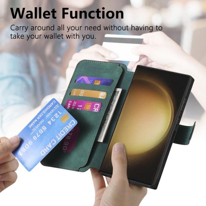 CASENEO - CASENEO Samsung Galaxy S23 Ultra Fodral Äkta läder - Grön