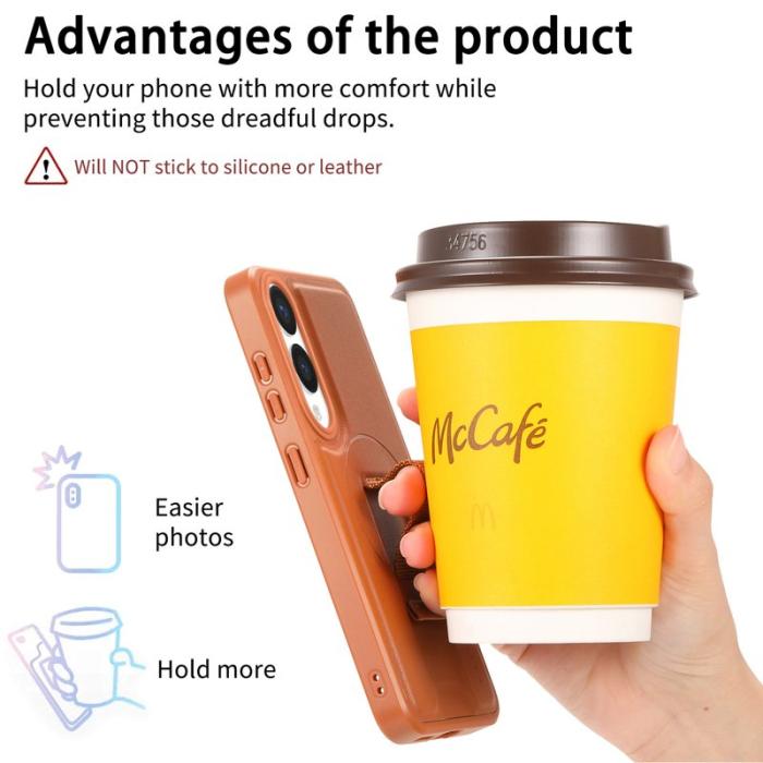 CASENEO - CASENEO Samsung Galaxy S25 Edge Fodral - PU Läder - Brun