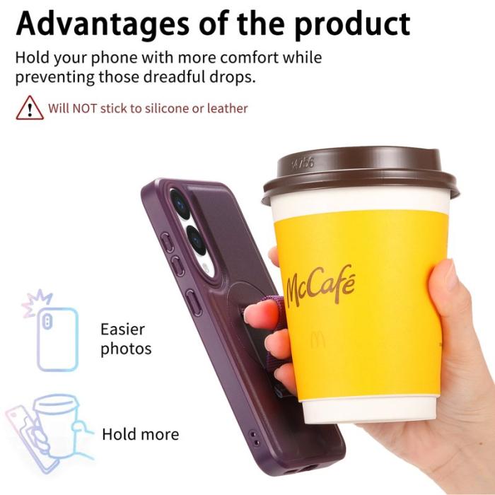 CASENEO - CASENEO Samsung Galaxy S25 Edge Fodral - PU Läder - Lila