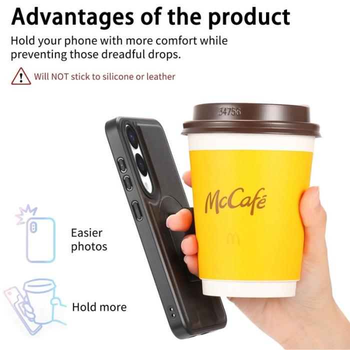 CASENEO - CASENEO Samsung Galaxy S25 Edge Fodral - PU Läder - Svart