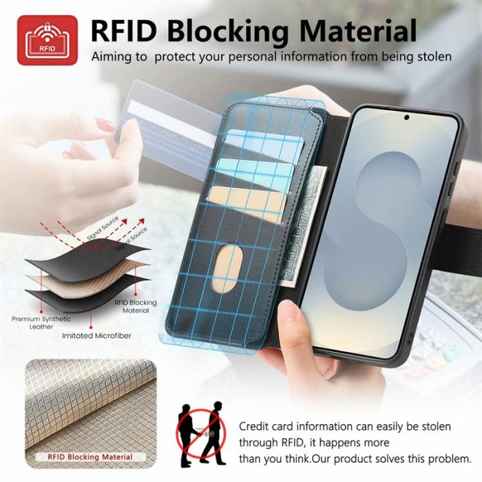 CASENEO - CASENEO Samsung Galaxy S25+ Fodral Äkta läder - Svart