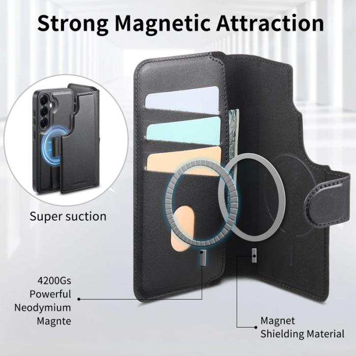 CASENEO - CASENEO Samsung Galaxy S25 Fodral Äkta läder - Svart