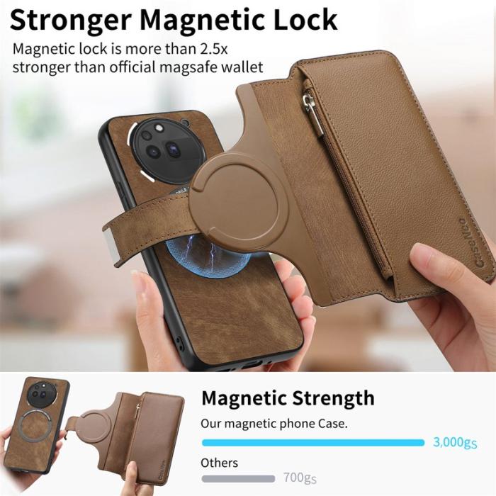 CASENEO - CASENEO För Nothing Phone (3a) Pro Fodral Äkta läder - Brun