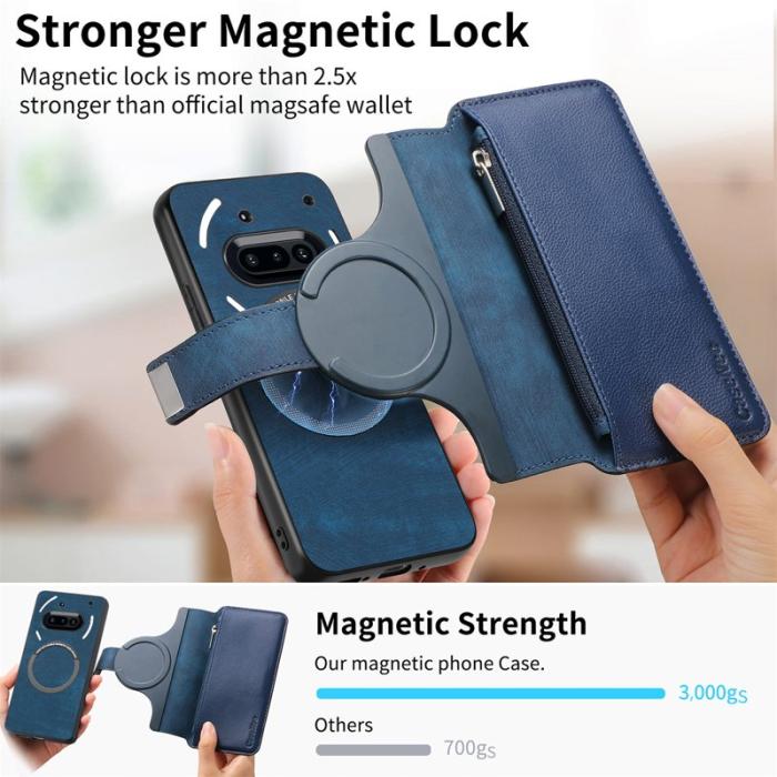 CASENEO - CASENEO Fodral för Nothing Phone (3a) - Äkta läder - Mörkblå