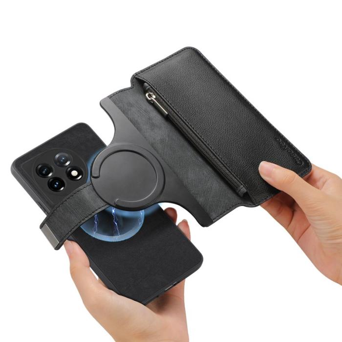 CASENEO - CASENEO OnePlus 11 5G Fodral MW-02 Äkta läder - Svart