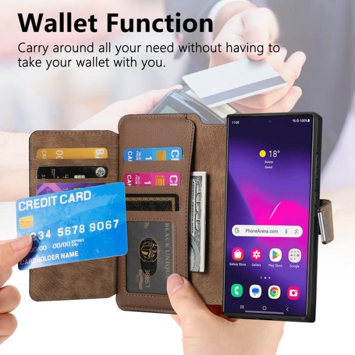 CASENEO - CASENEO MW-02 Samsung Galaxy S24 Ultra Fodral - Brun PU Läder