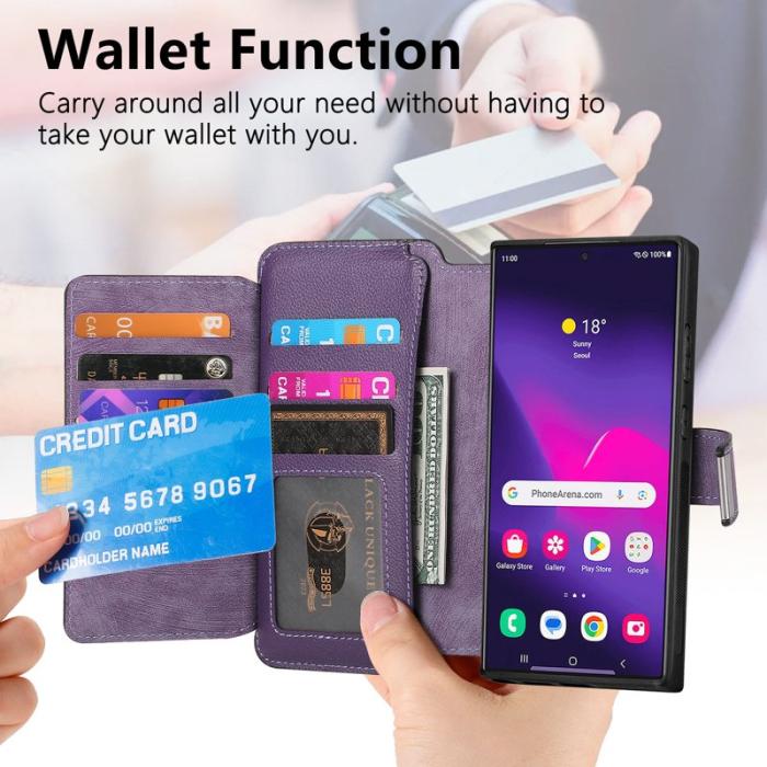 CASENEO - CASENEO MW-02 Samsung Galaxy S24 Ultra Fodral - Lila PU Läder