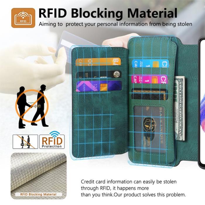 CASENEO - CASENEO MW-02 Fodral för Xiaomi 14 Läder Magnetisk Grön