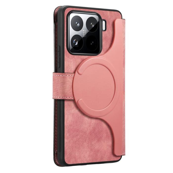 CASENEO - CASENEO MW-02 Fodral för Xiaomi 15 Avtagbart Läder Flip - Rosa