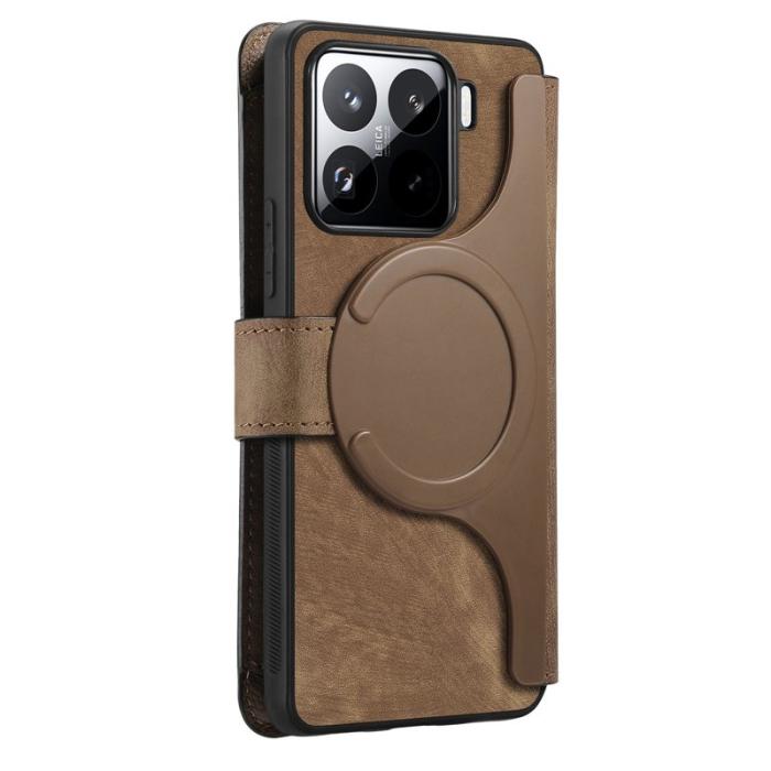 CASENEO - CASENEO MW-02 för Xiaomi 15 Fodral Magnetiskt Läder - Brun