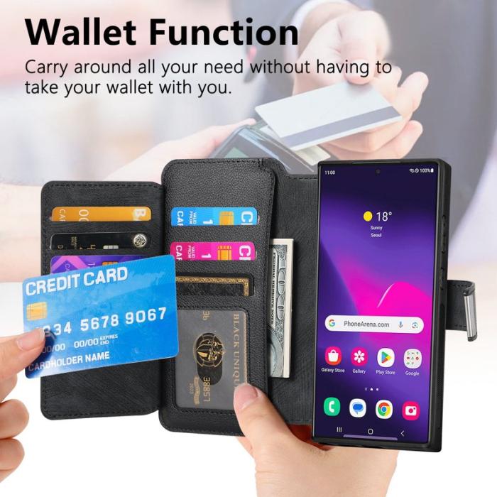 CASENEO - CASENEO MW-02 Samsung Galaxy S24 Ultra Fodral PU Läder - Svart