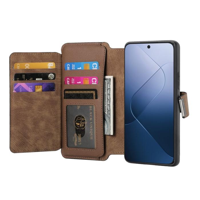 CASENEO - CASENEO MW-02 Xiaomi 14 Läderfodral Magnetisk Brun