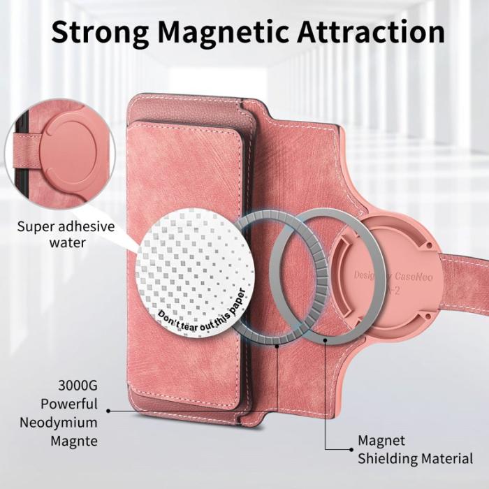 CASENEO - CASENEO MW-02 Xiaomi 14 Läderfodral Magnetisk Rosa