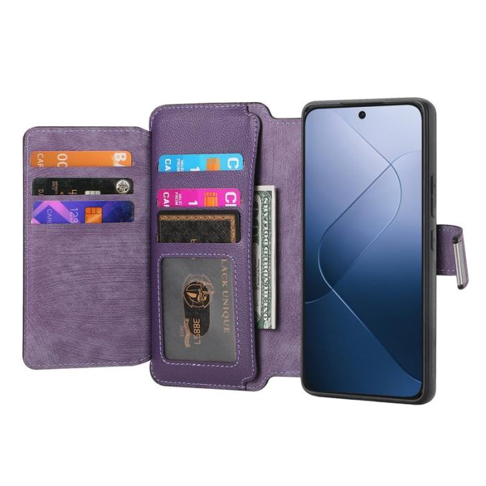 CASENEO - CASENEO MW-02 Xiaomi 14 Läderfodral Magnetiskt Lila