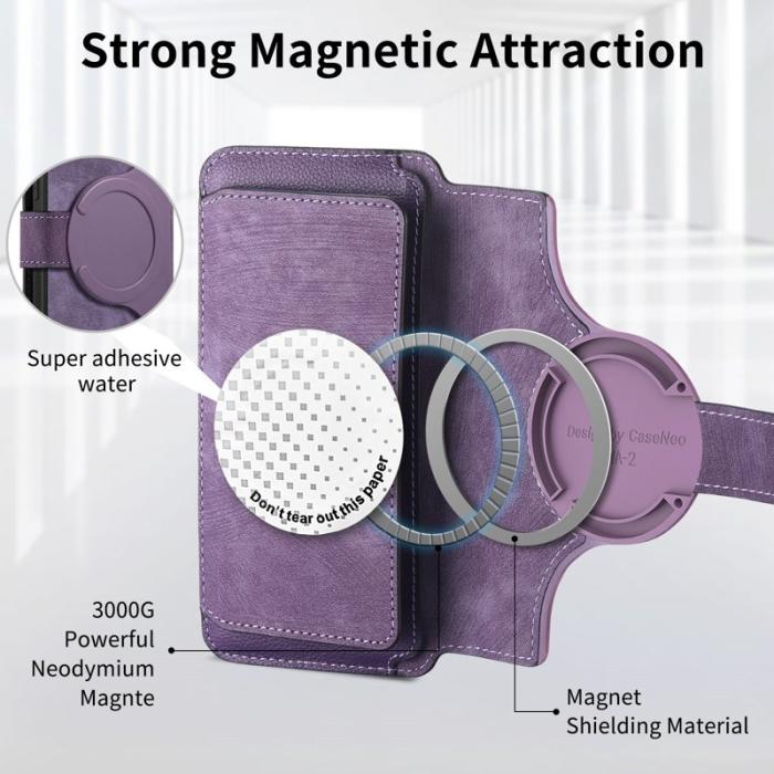 CASENEO - CASENEO MW-02 Xiaomi 14 Läderfodral Magnetiskt Lila