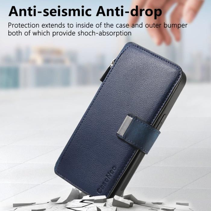 CASENEO - CASENEO MW-02 Xiaomi 14 Läderfodral Magnetiskt Mörkblå
