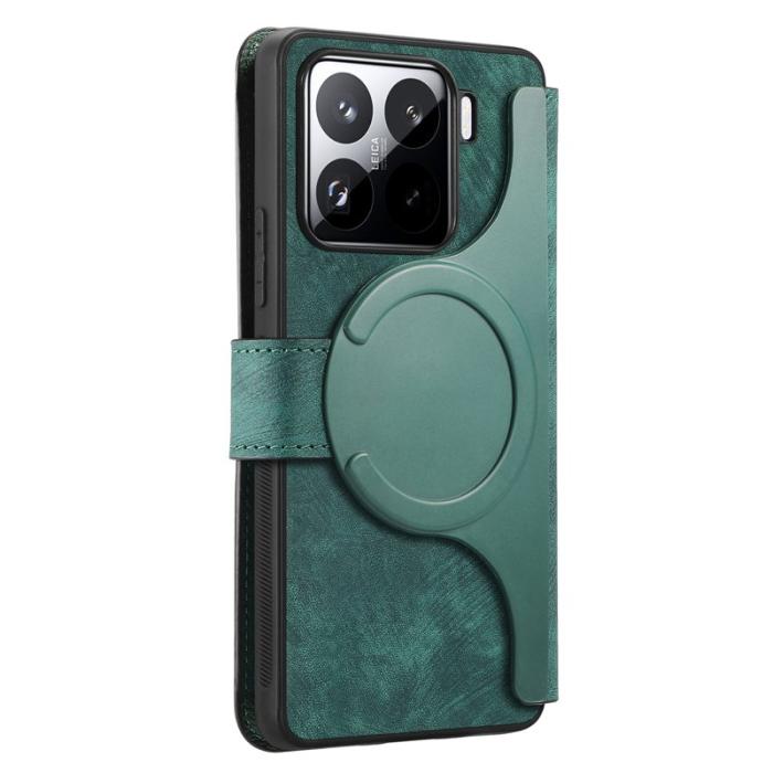 CASENEO - CASENEO MW-03 Fodral för Xiaomi 15 Pro i Grön Läder+TPU