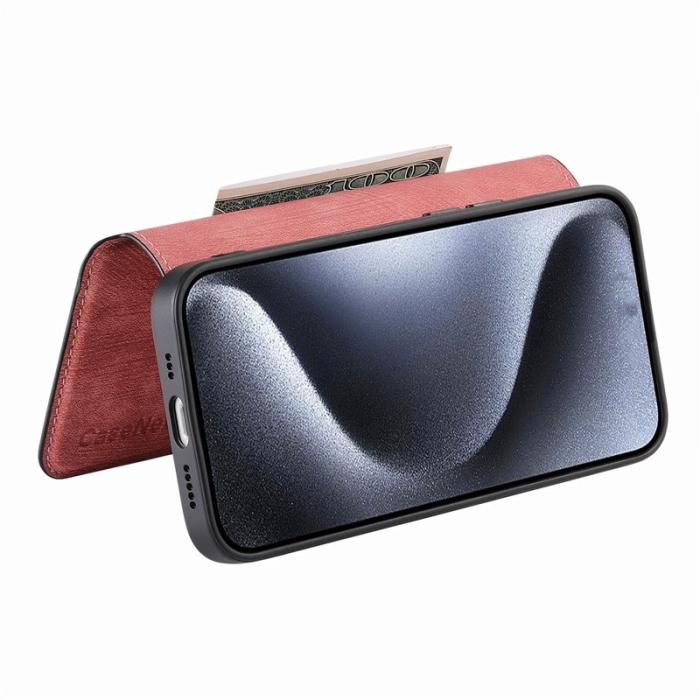 CASENEO - CASENEO MW-03 iPhone 13 Pro Skal med Plånbok Läder TPU - Rosa