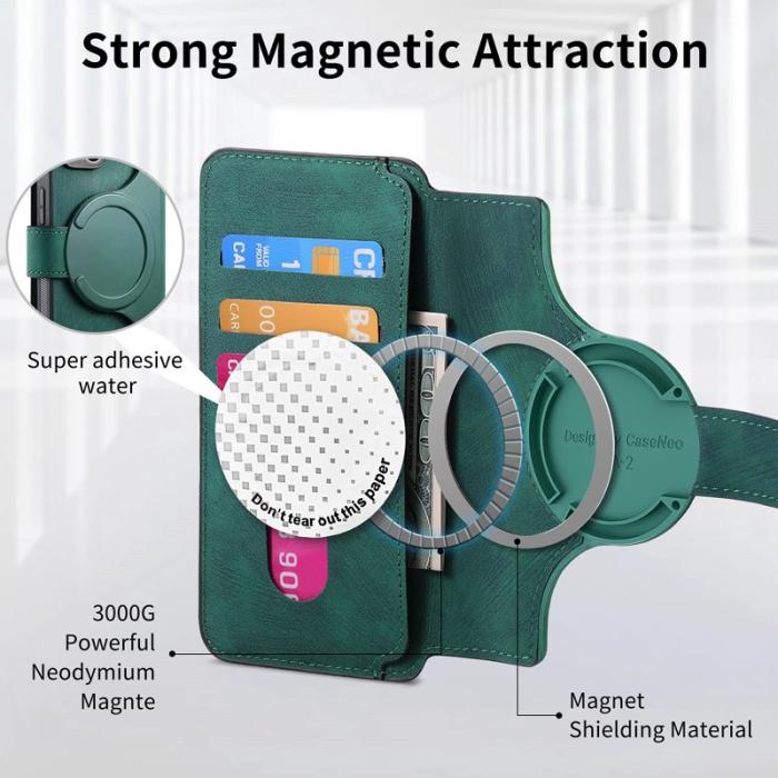 CASENEO - CASENEO MW-03 iPhone 14 Plus Fodral - Äkta läder - Grön