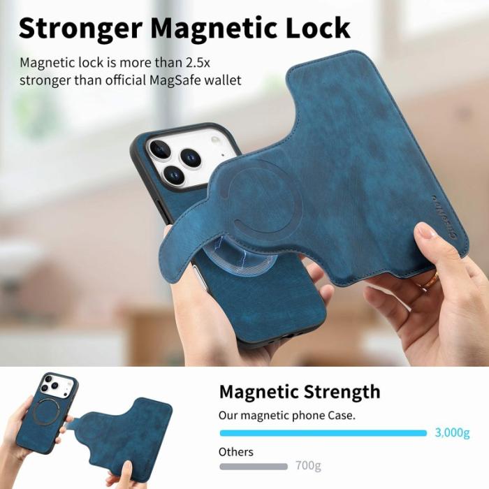 CASENEO - CASENEO MW-03 iPhone 17 Pro Fodral med Avtagbart Plånbok Blå