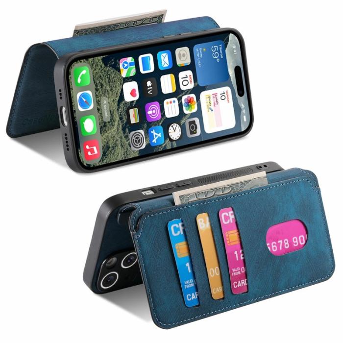 CASENEO - CASENEO MW-03 iPhone 17 Skal med Avtagbart Plånbok - Blå