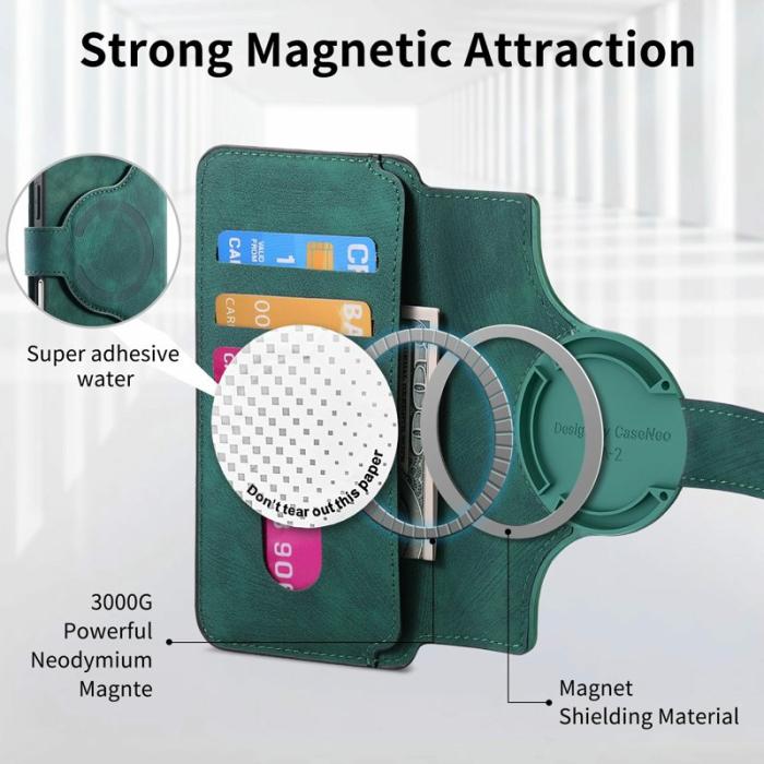 CASENEO - CASENEO MW-03 iPhone Air Fodral med Avtagbart Plånbok Grön