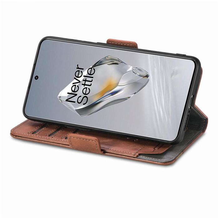 CASENEO - CASENEO OnePlus 12 5G Fodral PU Läder Ställ Dark Brown