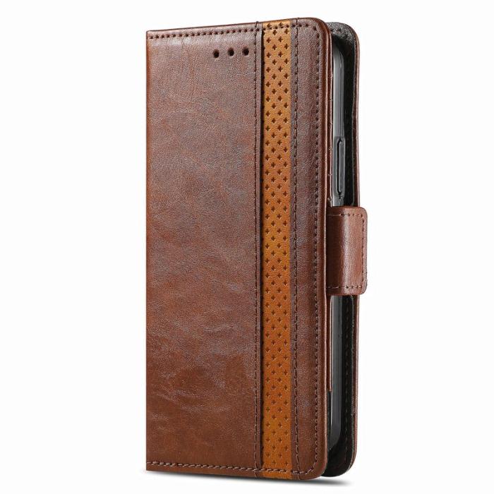 CASENEO - CASENEO OnePlus 12 5G Fodral PU Läder Ställ Dark Brown