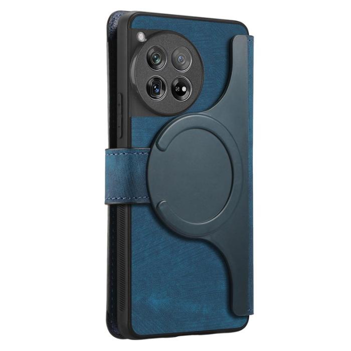 CASENEO - CASENEO OnePlus 12 5G Magnetiskt Fodral Läder - Mörkblå
