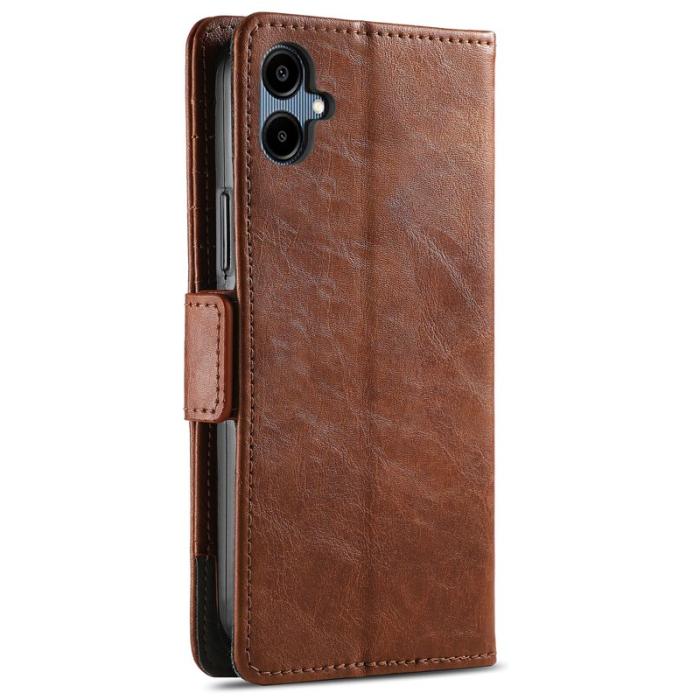 CASENEO - CASENEO Samsung Galaxy A06 Skal PU Läder - Mörkbrun