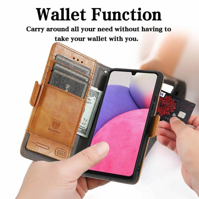 CASENEO - CASENEO Samsung Galaxy A33 5G Skal PU Läder - Ljusbrun