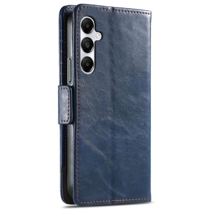 CASENEO - CASENEO Samsung Galaxy A35 5G Fodral PU Läder Ställ Blå