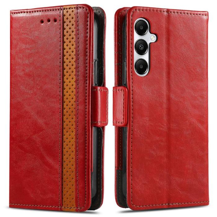 CASENEO - CASENEO Samsung Galaxy A35 5G Fodral PU Läder Ställ - Röd
