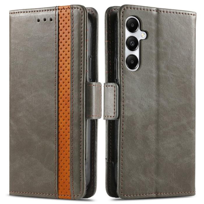 CASENEO - CASENEO Samsung Galaxy A35 5G Skal PU Läder Ställ Grey