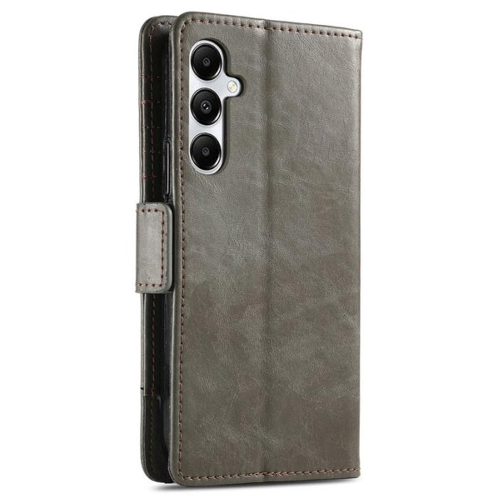 CASENEO - CASENEO Samsung Galaxy A35 5G Skal PU Läder Ställ Grey