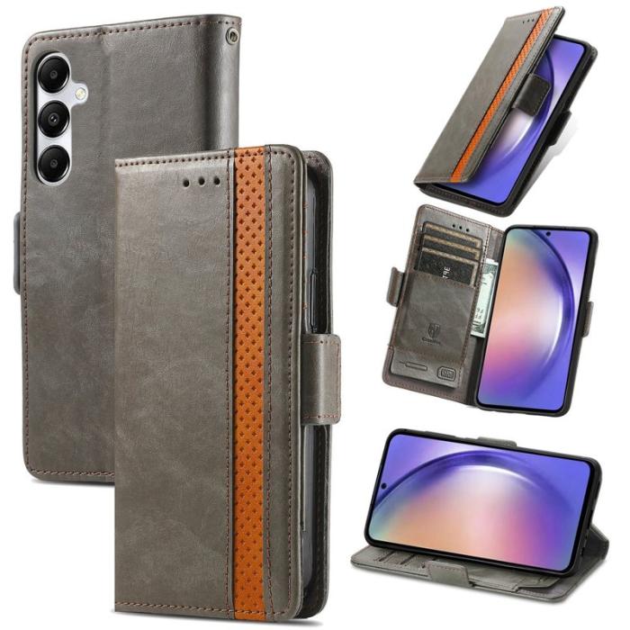 CASENEO - CASENEO Samsung Galaxy A55 5G Fodral PU Läder Ställ Grey
