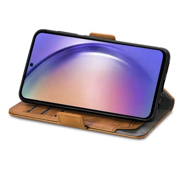 CASENEO - CASENEO Samsung Galaxy A55 5G Fodral PU Läder Ställ Light Brown