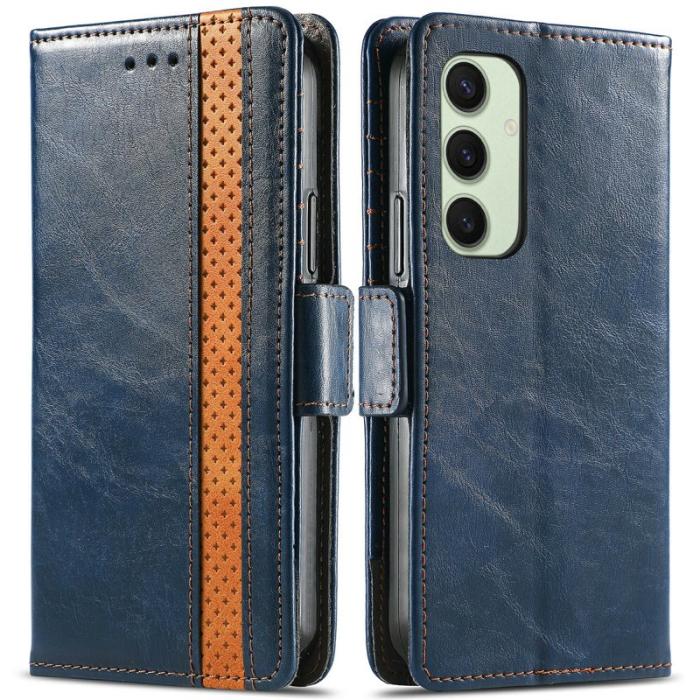 CASENEO - CASENEO Samsung Galaxy S24 FE Fodral PU Läder Ställ Dark Blue
