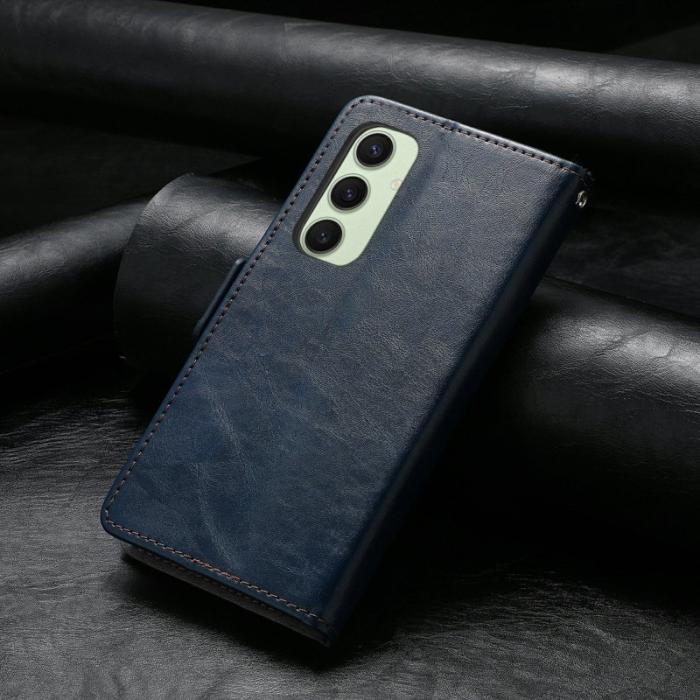 CASENEO - CASENEO Samsung Galaxy S24 FE Fodral PU Läder Ställ Dark Blue