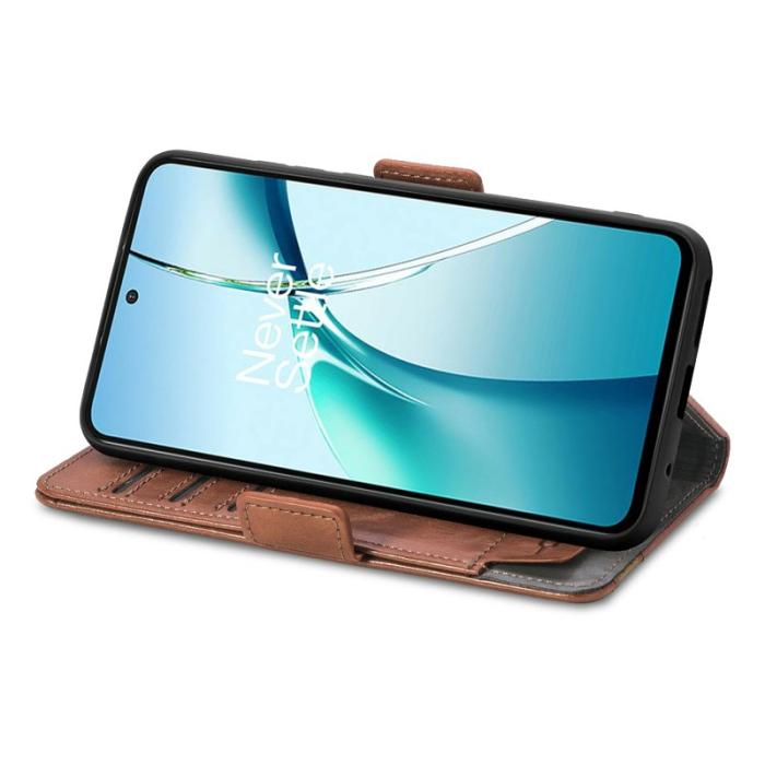 CASENEO - CASENEO Samsung Galaxy S24 FE Fodral PU Läder Ställ Dark Brown