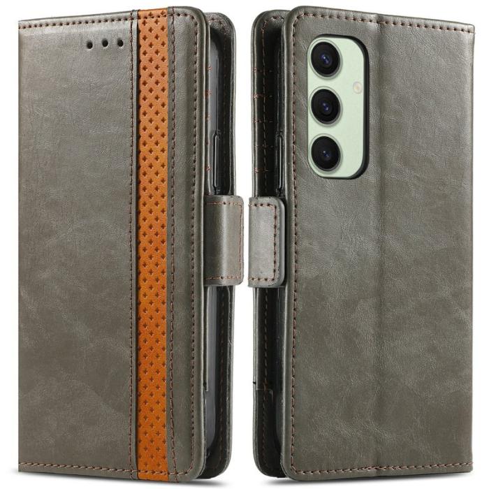CASENEO - CASENEO Samsung Galaxy S24 FE Fodral PU Läder Ställ Grey