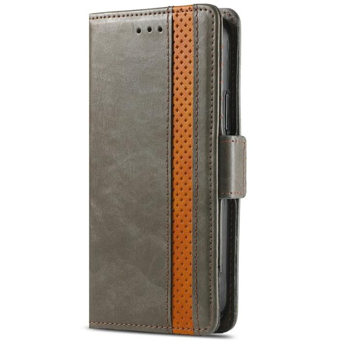 CASENEO - CASENEO Samsung Galaxy S24 FE Fodral PU Läder Ställ Grey