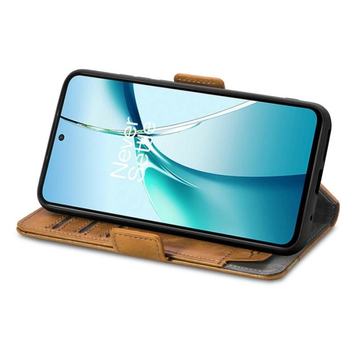 CASENEO - CASENEO Samsung Galaxy S24 FE Fodral PU Läder Ställ Light Brown